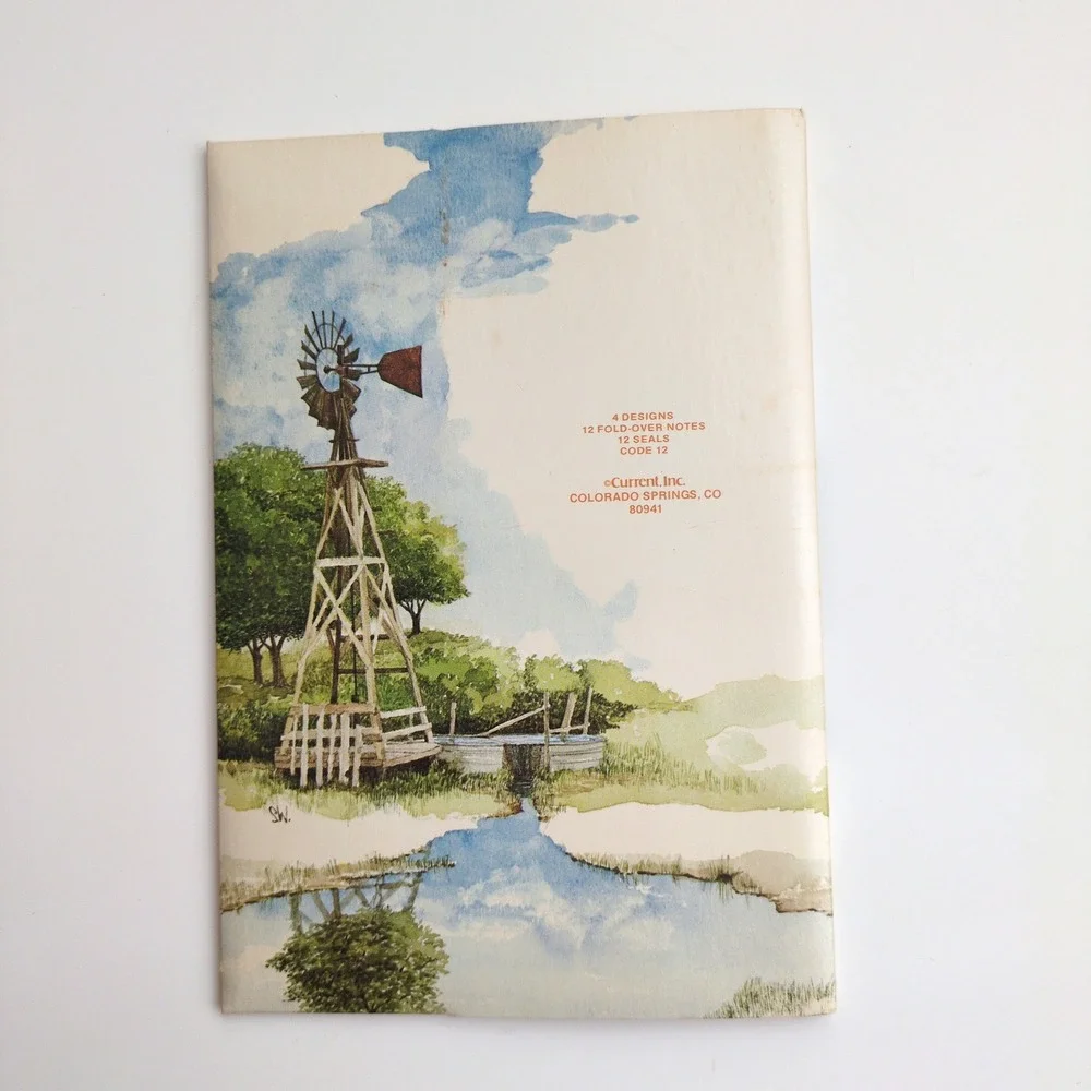 Vtg Current Inc Countryside Just-A-Not Watercolor Nature Postcard Stationery Set